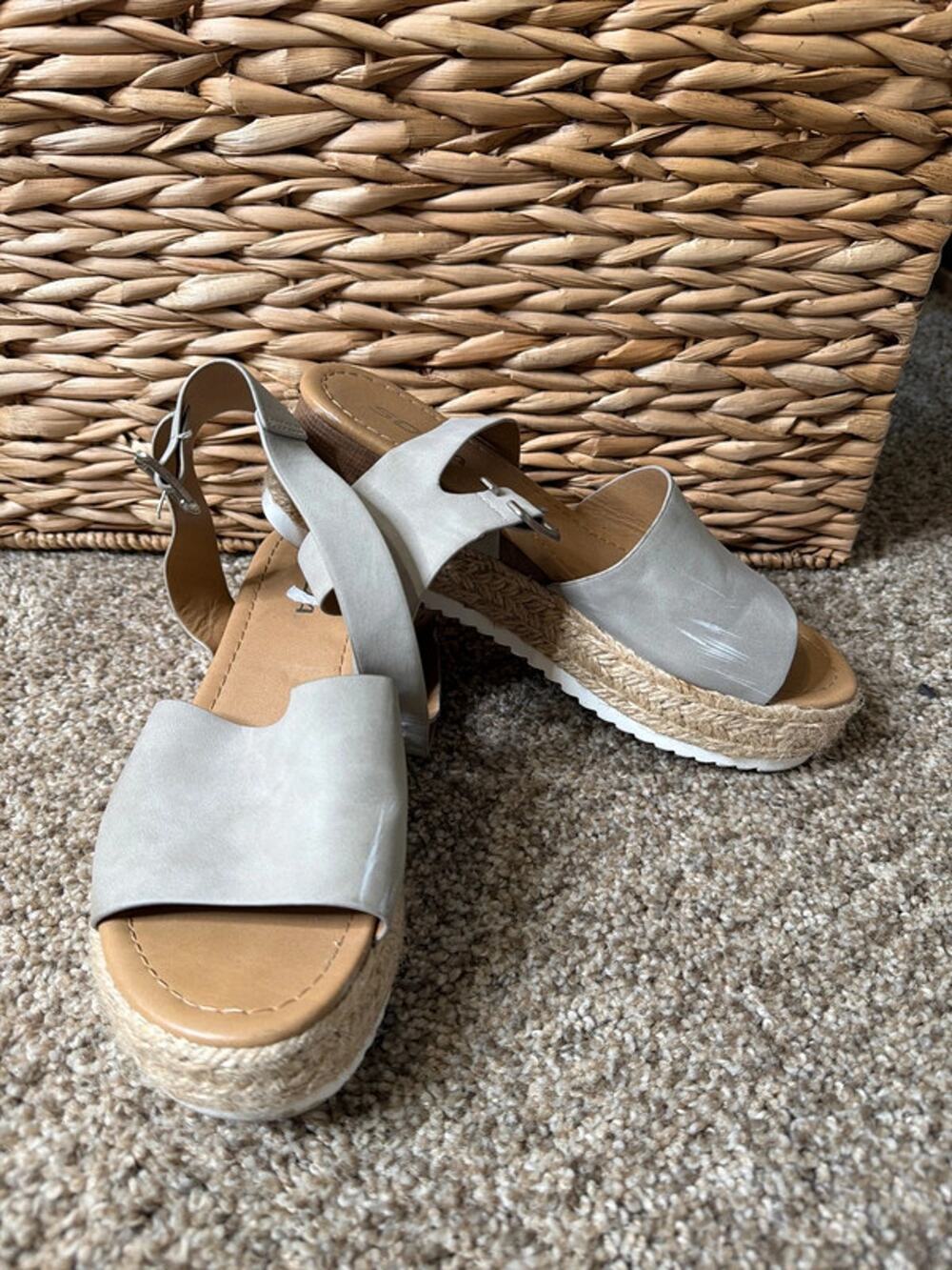 Soda, gray ankle espadrille 8 694